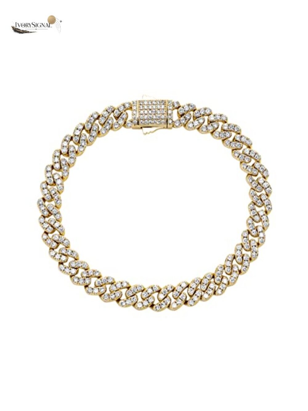 14K Gold Plated Cuban Link Anklet for Women Iced Out Cubic Zirconia Chunky